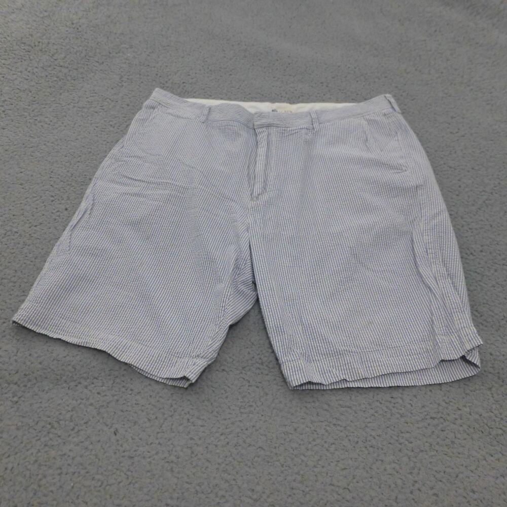 J Crew Shorts Mens 38 Seersucker Striped Blue Cotton Preppy Boating Casual